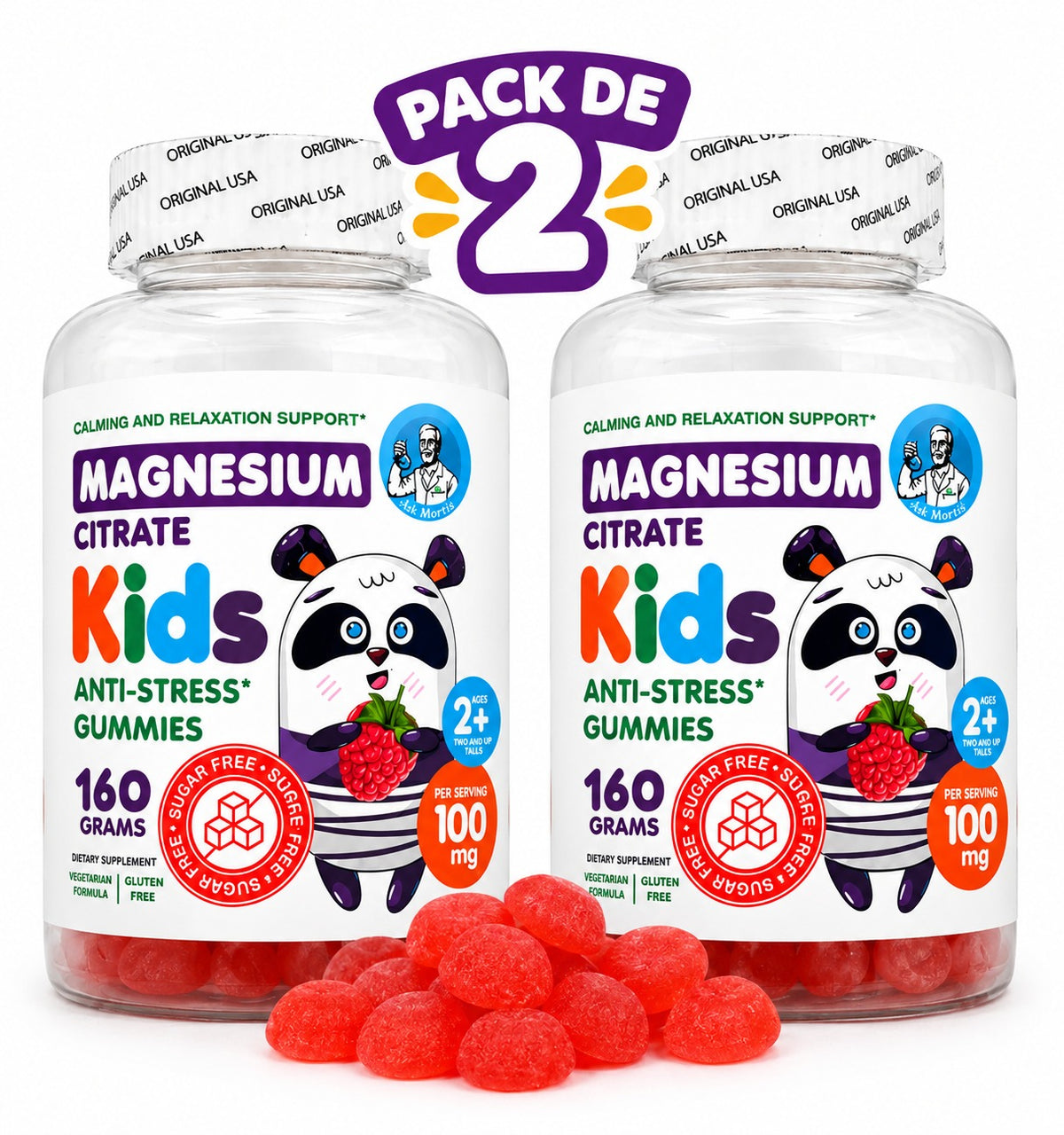 GOMITAS MASTICABLES DE CITRATO DE MAGNESIO - 🧘‍♀️ MAGNESIUM CITRATE KIDS ANTI-STRESS GUMMIES